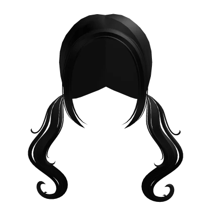 ୨୧ ꒰ low swirly kawaii pigtails (black) ꒱