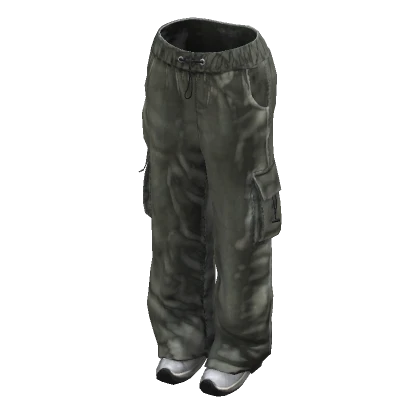 y2k Baggy Pants w/ Sneakers - Olive