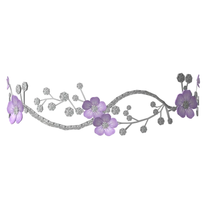 Diamond Flower Headpeice In Purple