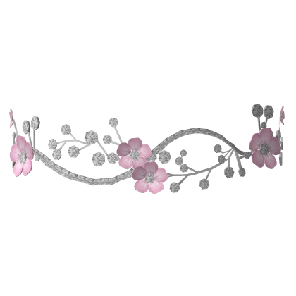 Diamond Flower Headpeice In Pink