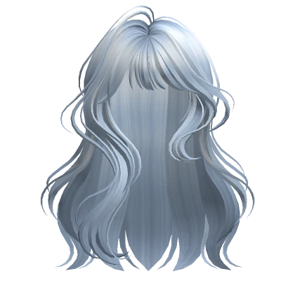 Sky Blue Loose Wavy Hair w/ Bangs