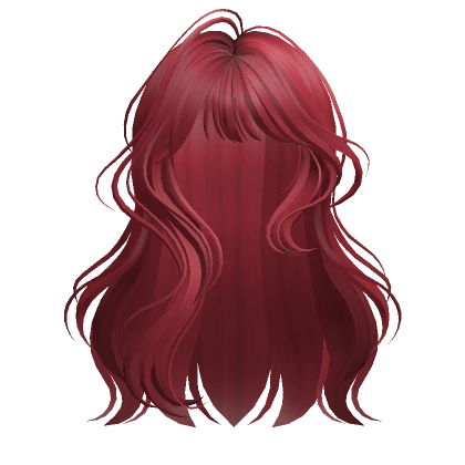 Red Loose Wavy Hair w/ Bangs