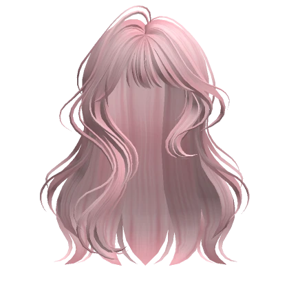 Pink Loose Wavy Hair w/ Bangs