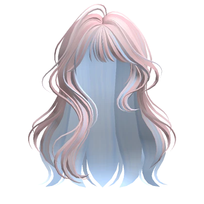 Pink&Blue Loose Wavy Hair w/ Bangs