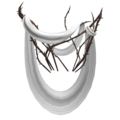 Thorn Draped Headpiece in White