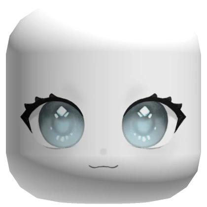 🍀Kawaii Gray Eyes Chibi Face Mask - White