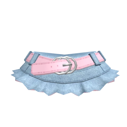 🎀Mini Plushie - Y2K Blue Denim Skirt w pink belt