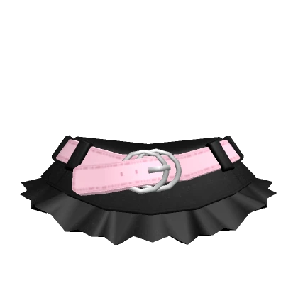 🎀Mini Plushie - Y2K Black Denim Skirt w pink belt