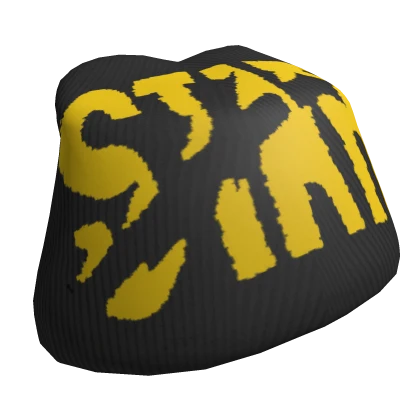 Y2K Black & Yellow STAR Beanie Hat