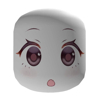 Pink Smile Surprised Anime Face [White]