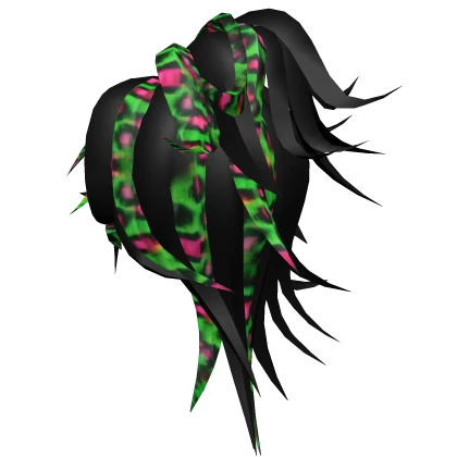 neon green and pink scene ponytail hair 