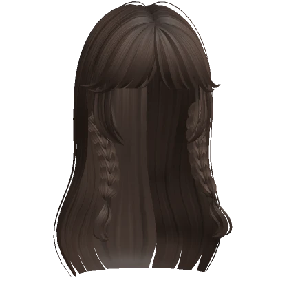 Long Y2K Gothic Hair w Braid Pigtails (Brown)