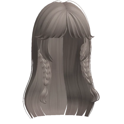 Long Y2K Gothic Hair w Braid Pigtails (Ash Blonde)