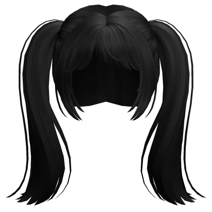 Soft Black Anime Pigtails 