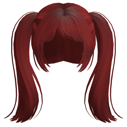 Soft Red Anime Pigtails