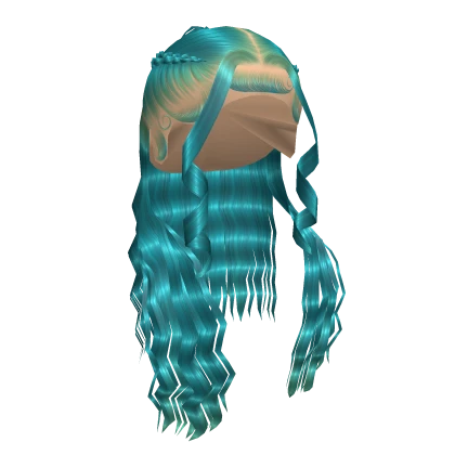 Half Up Braided Ponytail in Aquamarine