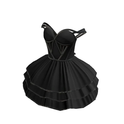 Royal Ruffled Dress - Black