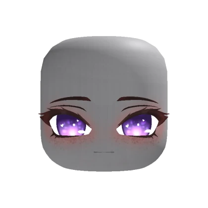 Chibi Cute Glimmering Eye Face - Purple
