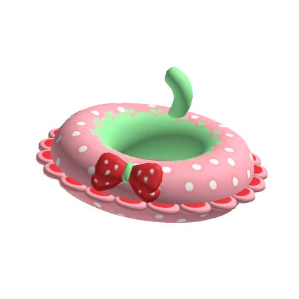 ♡ Cute Pink Summer Strawberry Swimming Floaty