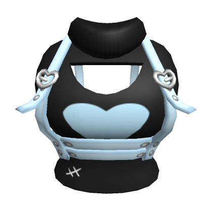 🎱Chibi Doll - Black turtleneck w blue harness