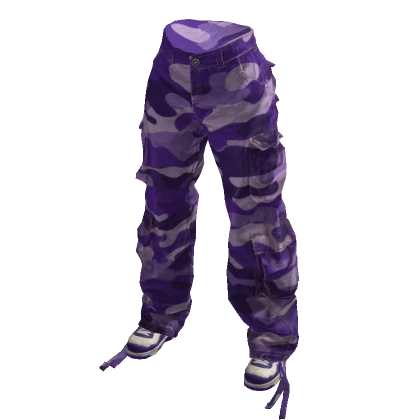 Purple Urban Baggy Camo Cargos