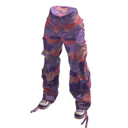 Pink Purple Urban Baggy Camo Cargos