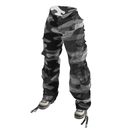 Black & White Urban Baggy Camo Cargos