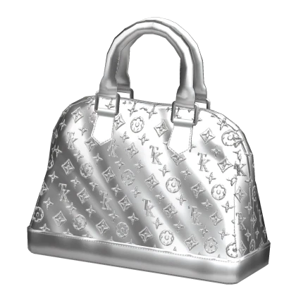 Y2K Plastic Monogram Designer Bag | Chrome SIlver
