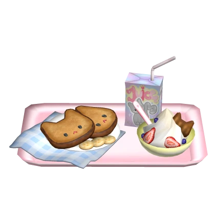 Kawaii Cat Breakfast Tray Pastel