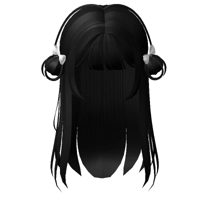 ♡ Loose Long Mini Anime Side Buns Black