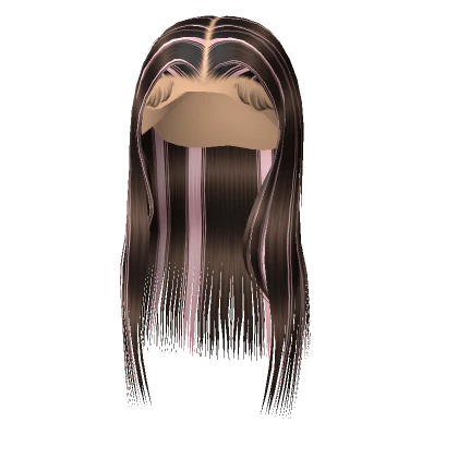 𝓖 Brown/Pink Middle Part Silk Press Lace