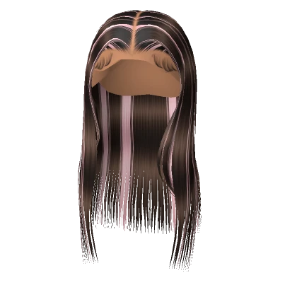 𝓖 Brown/Pink Middle Part Silk Press Lace