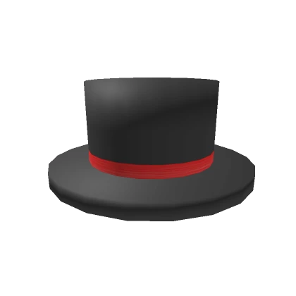 Gray Top Hat With Red Band