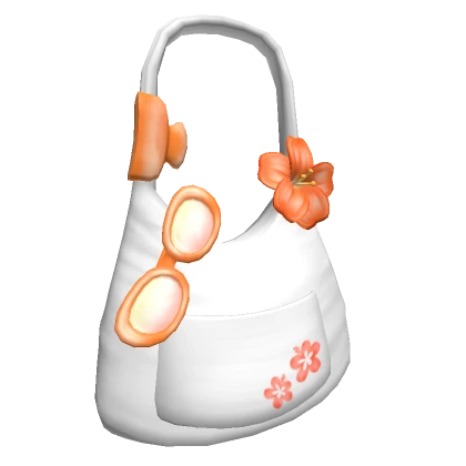 Orange Flower Summer Beach Bag