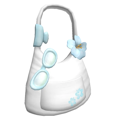 Light Blue Flower Summer Beach Bag