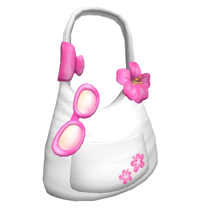 Pink Flower Summer Beach Bag