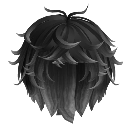 Black & White Emo Fluffy Messy Anime Hair
