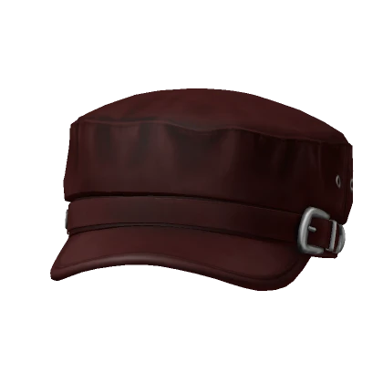 Red Buckle Belt Beret Cap