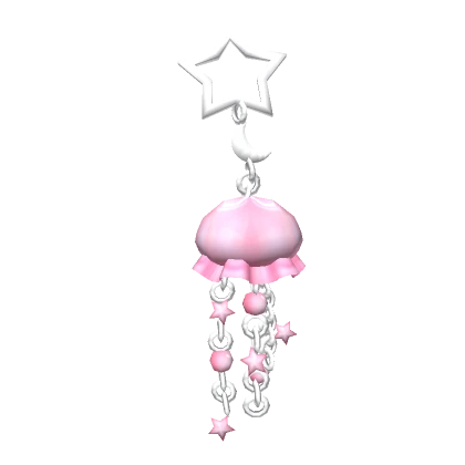 Moon Jellyfish Keychain w/ Pearl & Star Charms