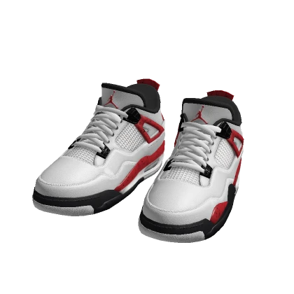 Jordon 4s Whites with Red
