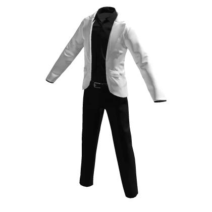 Business Outfit White Blazer & Black