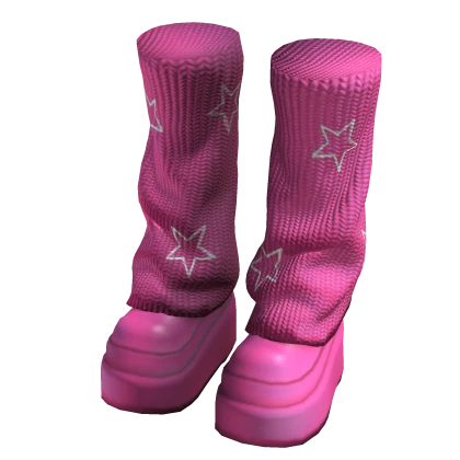 Y2K Star Boots Pink