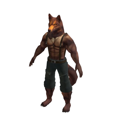 Muscly Red Urban Werewolf Costume