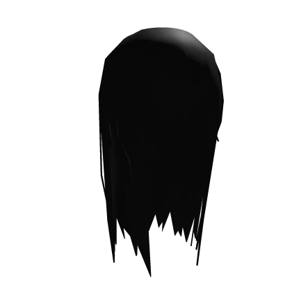 Long Messy Low Poly Hair - Black
