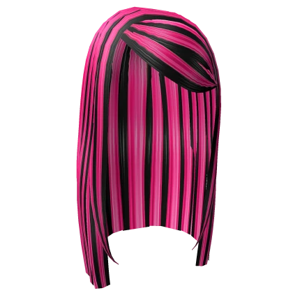 2000s black side part pink highlights scene hair
