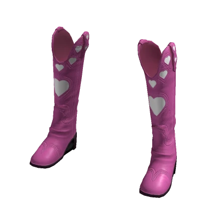 Pink Heart Cowboy Boots