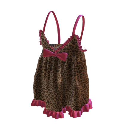 Y2K Hime Gyaru Leopard Dress