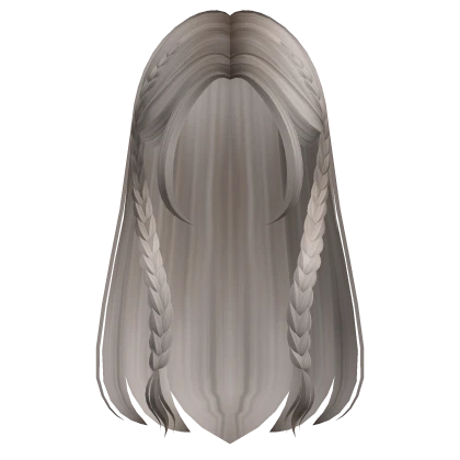 Tucked Back Middle Part Braided Hair (Ash Blonde)