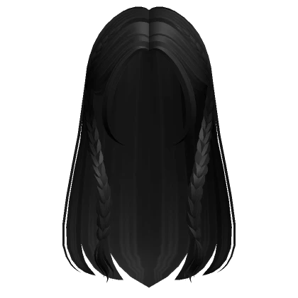 Tucked Back Middle Part Braided Hair (Black)