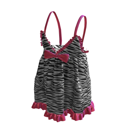 Y2K Hime Gyaru Zebra Dress